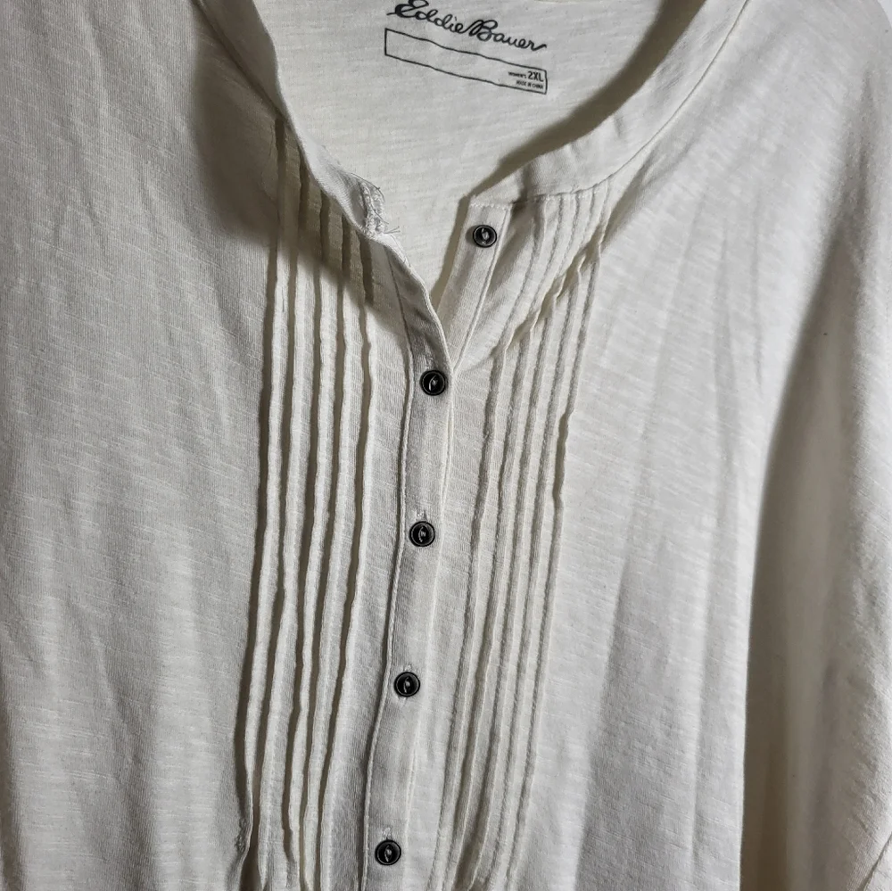 Eddie Bauer white crew neck tunic      women's 2X  #2125
